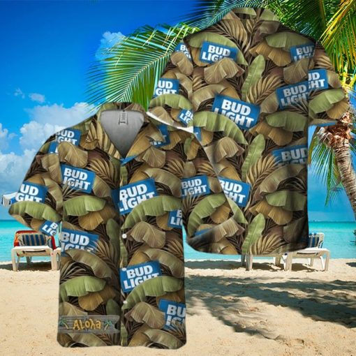 Abstract Banana Leaves Bud Light Hawaiian Shirt For Men And Women Gift Hawaiian Beer