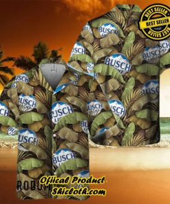 Abstract Banana Leaves Busch Light Hawaiian Shirt