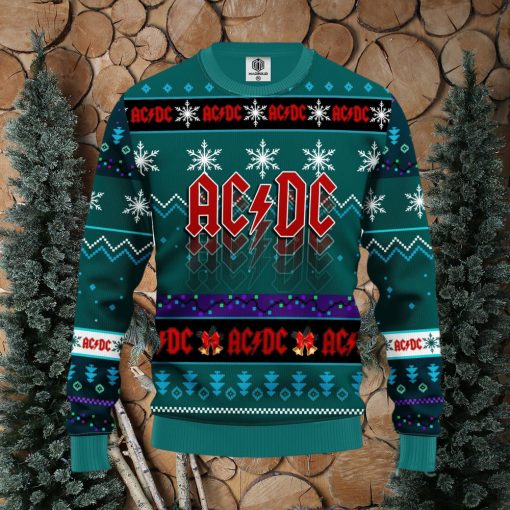 Acdc Blue Green Thanksgiving Women Mens Ugly Christmas Sweater