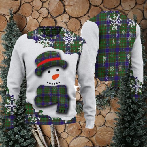 Adam Snowman Tartan Christmas Ugly Sweater For Men And Women