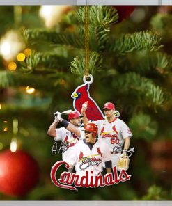 Adam Wainwright Albert Pujols And Yadier Molina St. Louis Cardinals Christmas Ornament