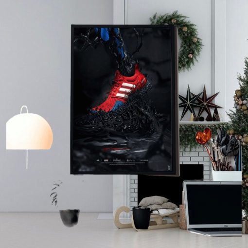 Adidas Symbiote PlayStation Spider Man 2 Ultra Boost Home Decor Poster Canvas