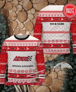 Advance Auto Parts Custom Name White Design Logo Reindeer Ugly Christmas Sweater