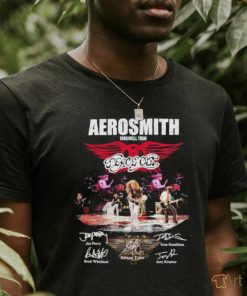 Aerosmith farewell tour peace out signatures shirt