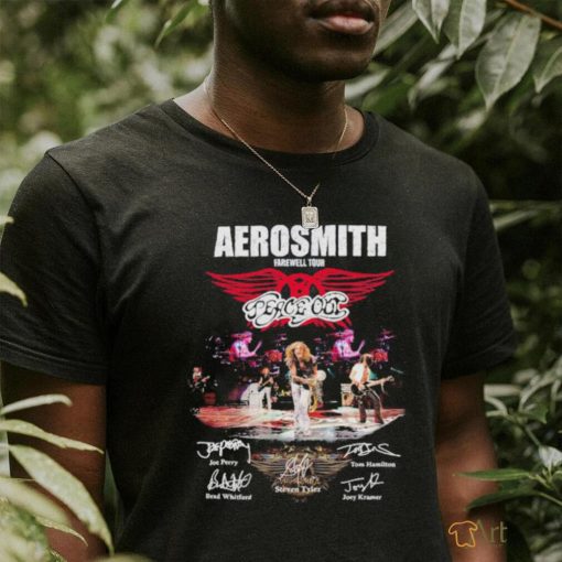 Aerosmith farewell tour peace out signatures shirt