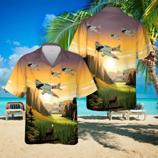 Aichi D3A VAL Japanese WWII dive bomber airplane Hawaiian Shirt All Over Print Summer