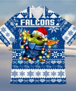 Air Force Falcons Baby Yoda Star Wars Sports Football Ugly Christmas Sweater Pattern 3D Hawaiian Shirt Christmas Gift