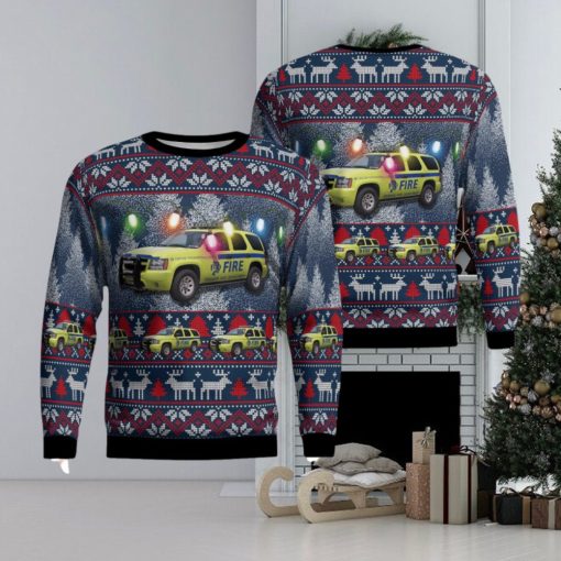 Aircraft Rescue and Firefighting Denver International Airport Knitted Christmas 3D Sweater