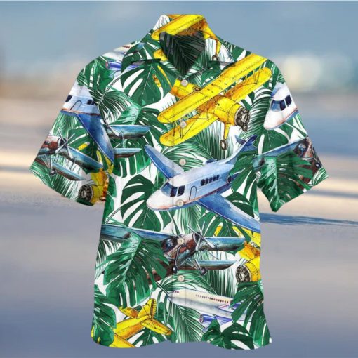 Airplane Tropical Leaf Wish Right Now Hawaiian Shirt