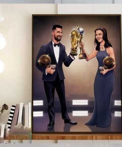 Aitana Bonmati And Lionel Messi For 2023 Ballon dOr Winners Home Decor Poster Canvas