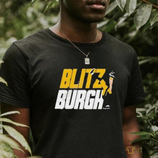 Aj Burnett Wearing Blitz Burgh Shirt