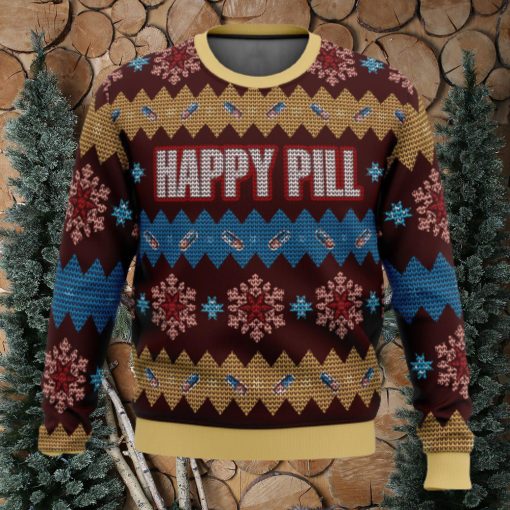 Akira Happy Pill 3D Ugly Christmas Sweater Christmas Holiday Gift