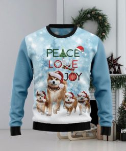 Akita Peace Love Joy Ugly Christmas Sweater Gift Men Women