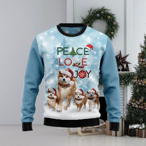 Akita Peace Love Joy Ugly Christmas Sweater Gift Men Women