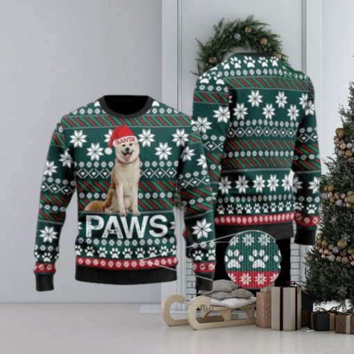 Akita Santa Printed Christmas Ugly Sweater