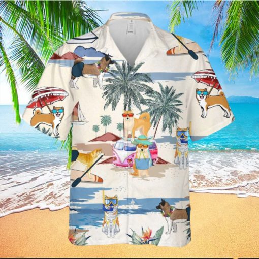 Akita Summer Beach Hawaiian Shirt