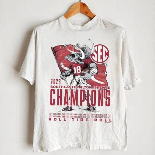 Alabama Crimson Tide 2023 SEC Football Conference Champions Mascot Flag T Shirt