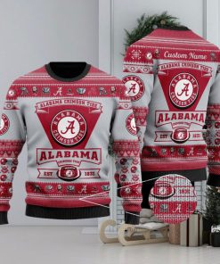 Alabama Crimson Tide Football Team Logo Personalized Ugly Christmas Sweater Perfect Holiday Gift