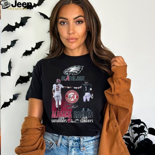 Alabama Crimson Tide On Saturdays Philadelphia Eagles On Sundays T Shirts