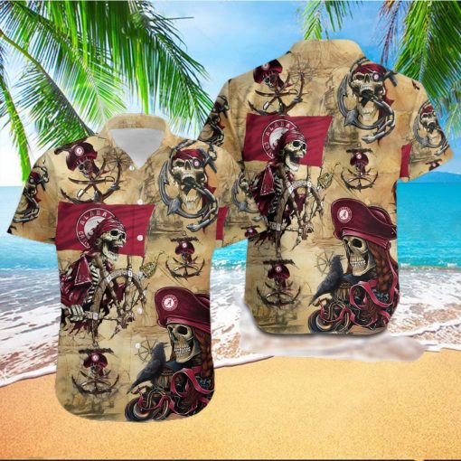 Alabama Crimson Tide Pirates Fans Pirates Skull Hawaiian Shirt