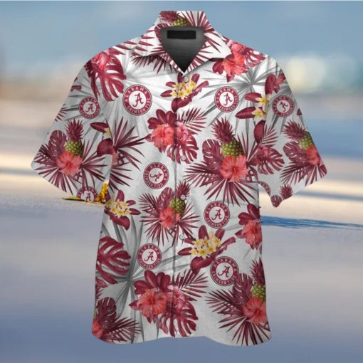 Alabama Crimson Tide Short Sleeve Shirt Design Hawaiian Tropical Elegance