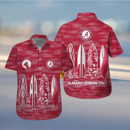 Alabama Crimson Tide Short Sleeve Tropical Hawaiian Shirt