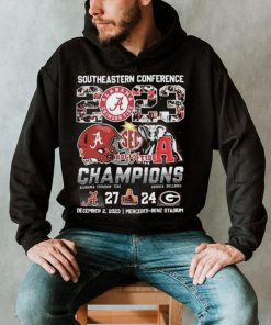 Alabama Crimson Tide Southeastern Conference 2023 Roll Tide Champions Bama 27 24 Georgia Shirt