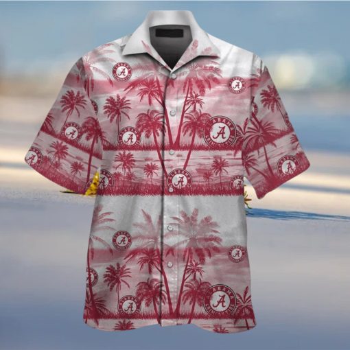 Alabama Crimson Tide Tropical Hawaiian Elegance Design Short Sleeve Shirt