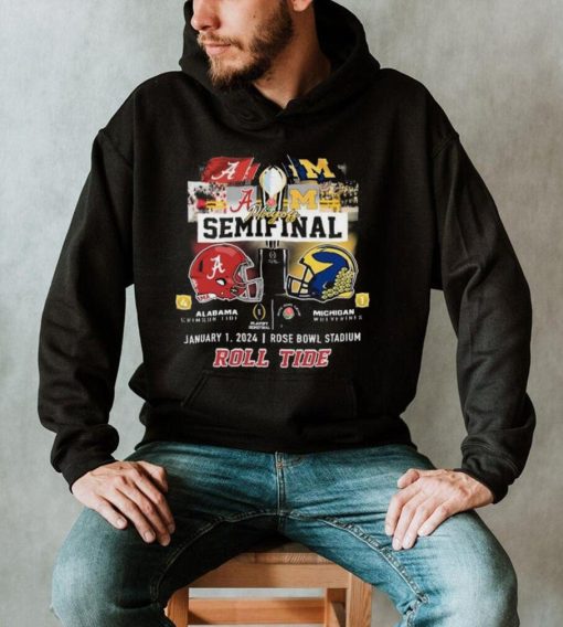 Alabama Crimson Tide Vs Michigan Wolverines CFP Playoff Semifinal Rose Bowl 2024 Roll Tide Shirt