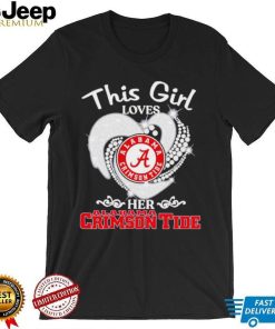 Alabama Crimson Tide this girl loves her Crimson Tide heart sport circle logo shirt