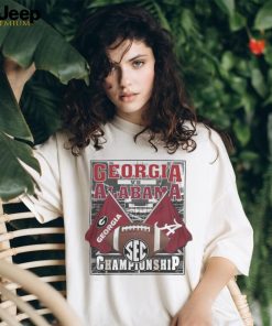 Alabama Vs Uga 2023 Ncaa Football Sec Championship Bound Flags Matchup T Shirt