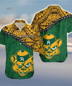 Alberta Golden Bears Ca Cis Grunge Polynesian Tattoo Pattern Hawaiian Shirt For Fans