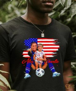 Alex Morgan US Womens Soccer with her baby American flag 2023 shirt