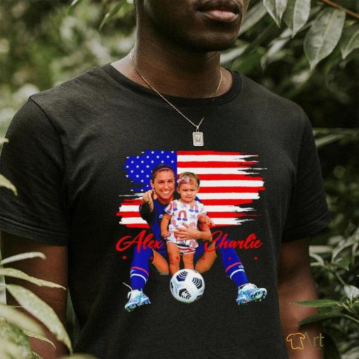 Alex Morgan US Womens Soccer with her baby American flag 2023 shirt