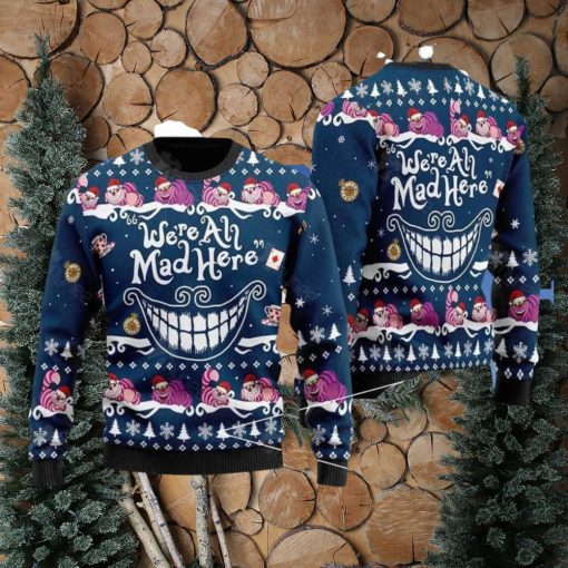 Alice In Wonderland Ugly Christmas Sweater Gift For Men And Women Cheshire Cat Smile