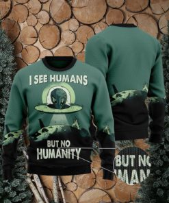 Alien No Humanity Ugly Christmas Sweater AOP All Over Printed Sweater