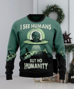 Alien No Humanity Ugly Christmas Sweater Gift Men Women