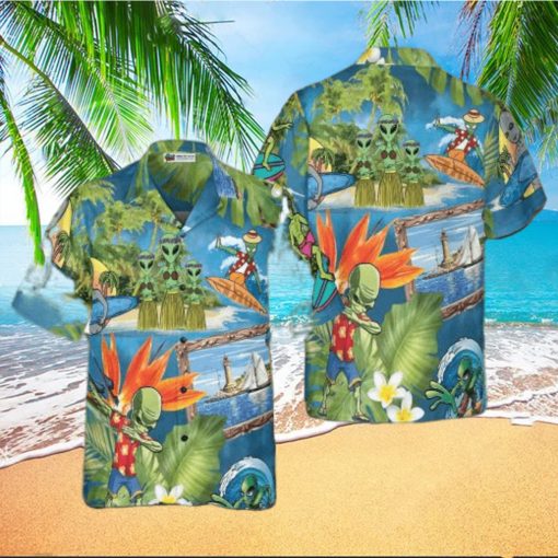 Alien Tropical Summer Hawaiian Shirt Summer Beach Aloha Shirt For Men And Women