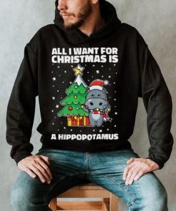 All I Want For Christmas Is A Hippopotamus Ugly Xmas Shirt