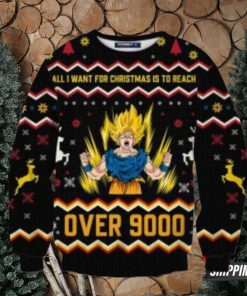 All I Want For Christmas Is To Reach Over 9000 Goku Ugly Christmas Sweaters