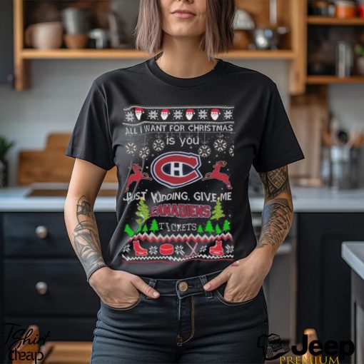 All I Want For Christmas Is You Montreal Canadiens Ice Hockey Ugly Christmas 2023 T shirt