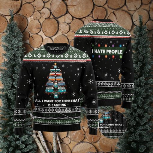 All I Want For Is Camping Ugly Christmas Sweater Gift Men Women