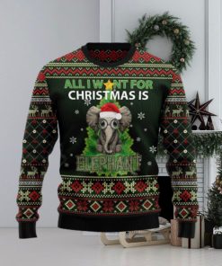 All I Want For Is Elephant Ugly Christmas Sweater Gift Men Women