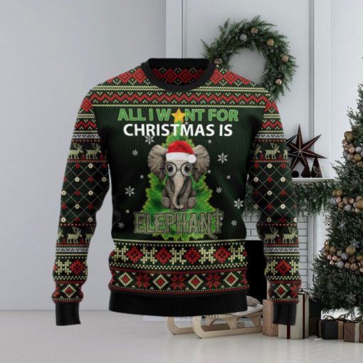 All I Want For Is Elephant Ugly Christmas Sweater Gift Men Women