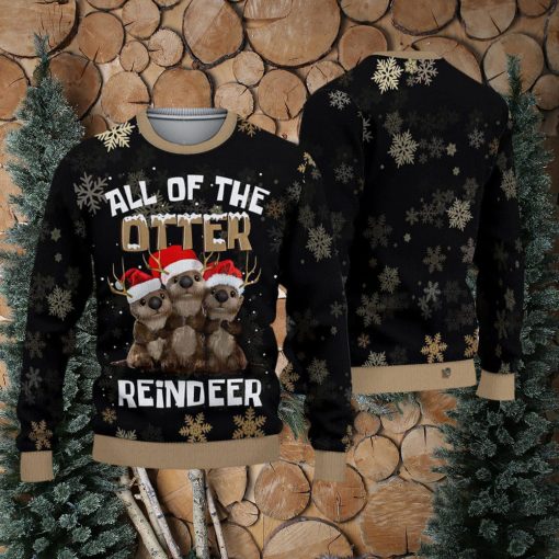 All Of The Otter Reindeer Ugly Christmas Sweater Gift for men Women Otter Gift For Fan