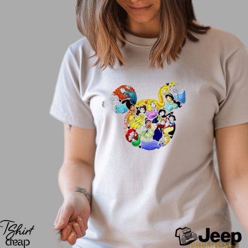 All Princess Disney chibi in Mickey Mouse head shirt