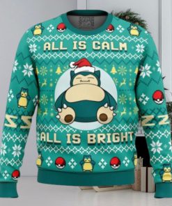 All is Calm All is Bright Snorlax Christmas Sweater