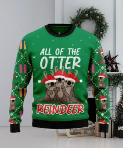 All of the otter reindeer Christmas sweater