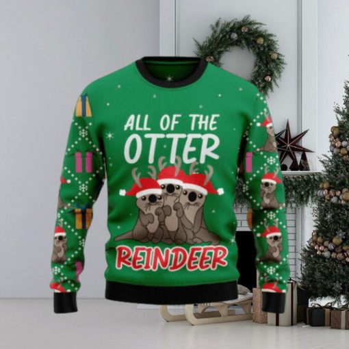 All of the otter reindeer Christmas sweater