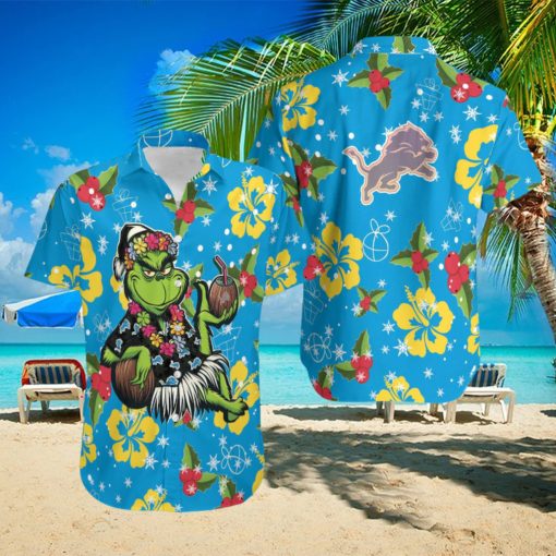 Aloha Grinch Relax Christmas NFL Detroit Lions Hawaiian Shirt Gift Beach